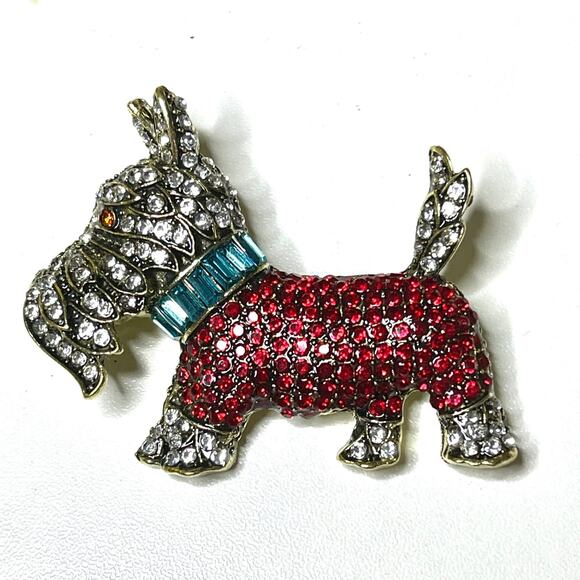 Vintage Brooch Scotty Scottish Terrier Westie Dog Vtg Costume Jewelry Lot AU02 - Picture 1 of 5